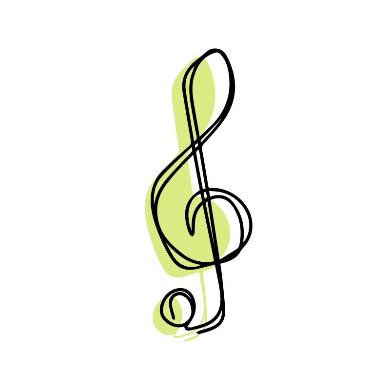 Poster woonkamer minimalistisch muzieknoot schattig ontwerp - TenStickers