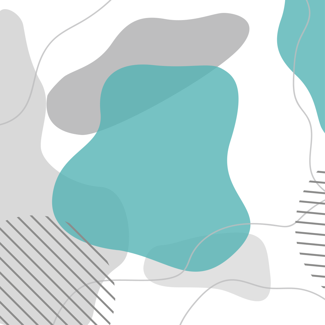 Poster woonkamer blauwe en groene wandkunst vormen - TenStickers