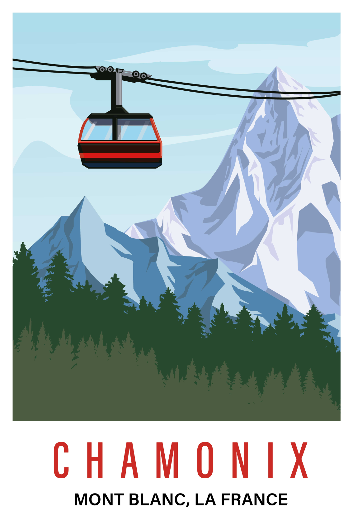 Poster woonkamer chamonix berg - TenStickers