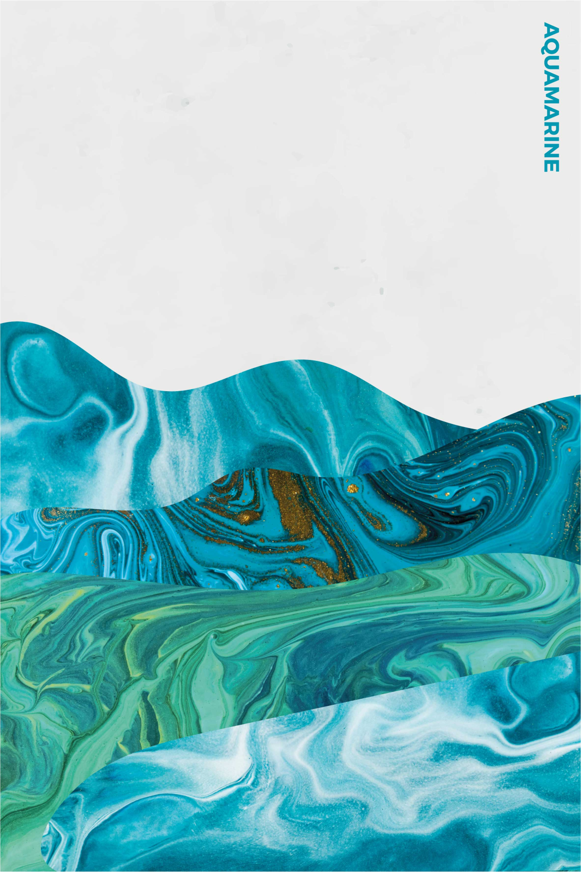 Poster woonkamer aquamarijn curve lijnen - TenStickers