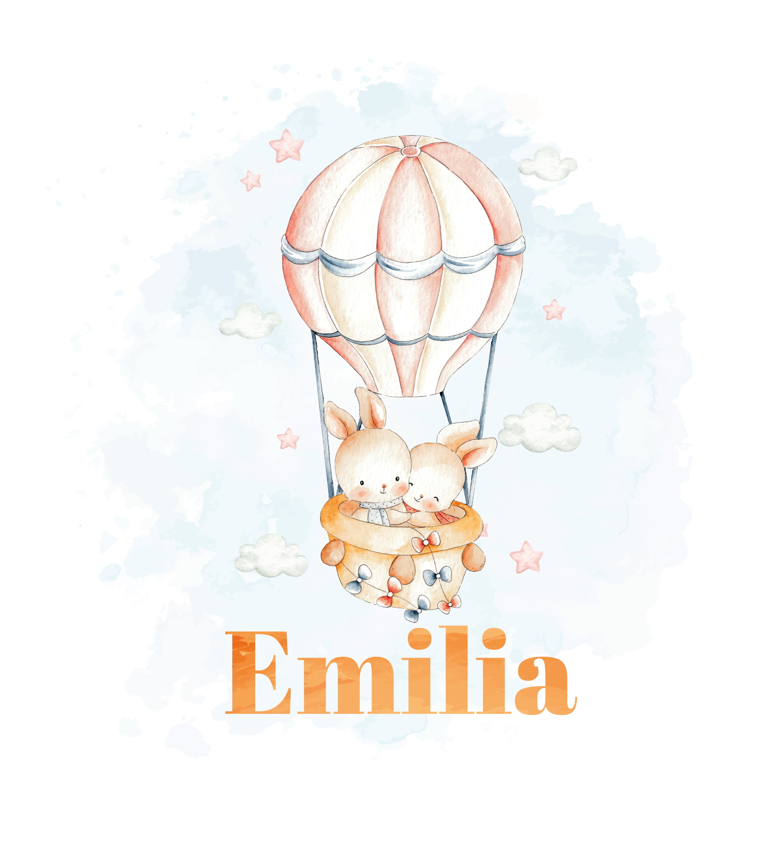 Kinderkamer poster pastel ballon met lieve dieren - TenStickers