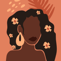 Poster bloem esthetische abstracte vrouw - TenStickers