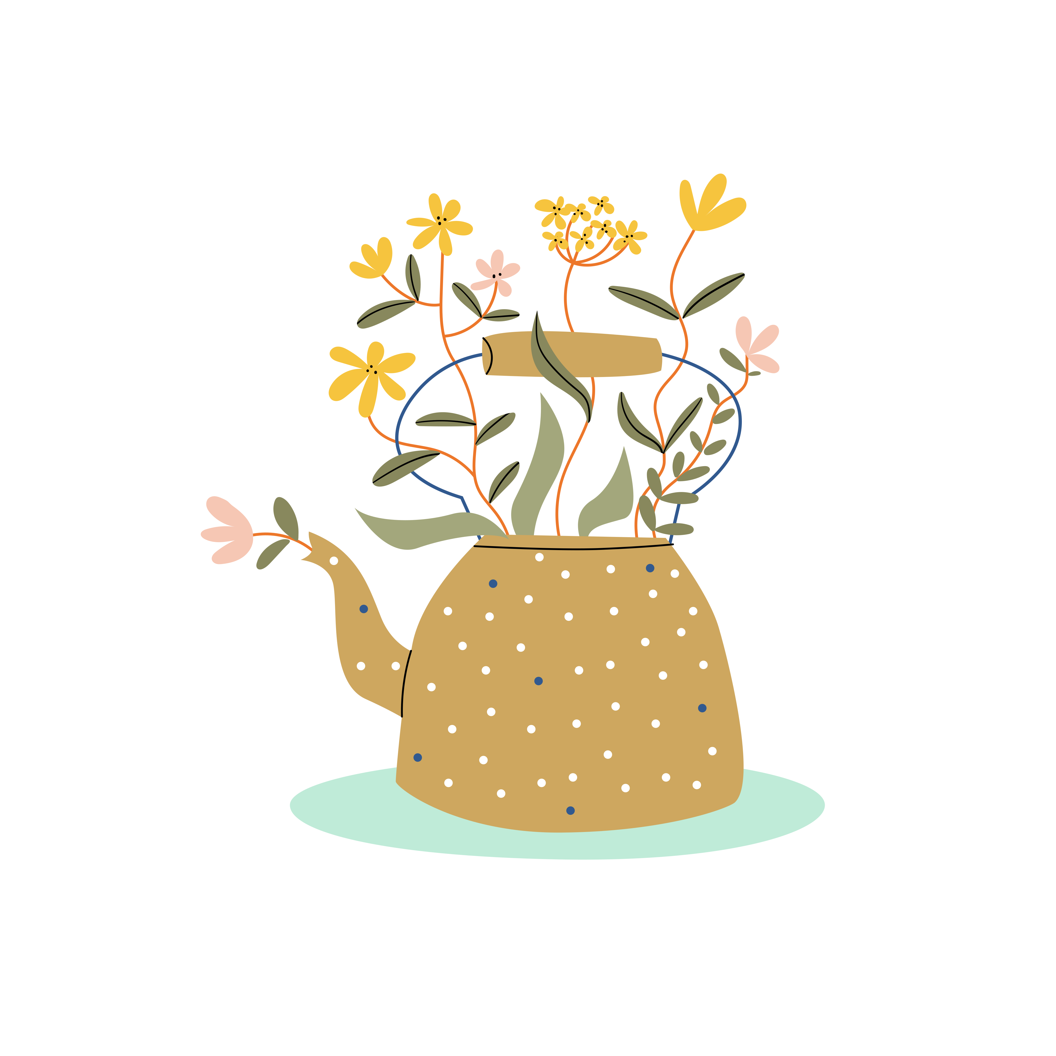 Poster bloem abstracte gieters - TenStickers