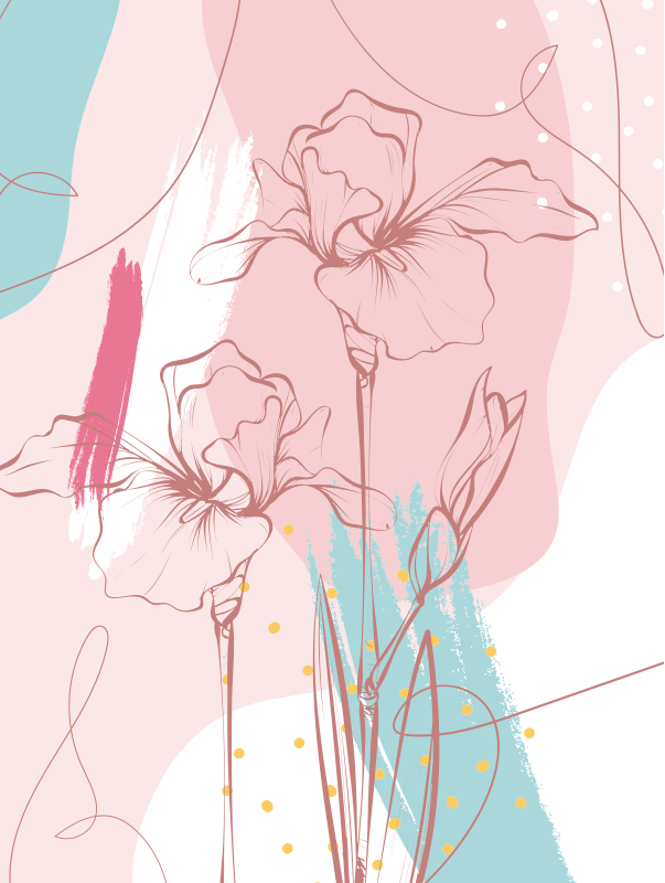 Bloemen en planten poster moderne vinyl vloerkleed - TenStickers
