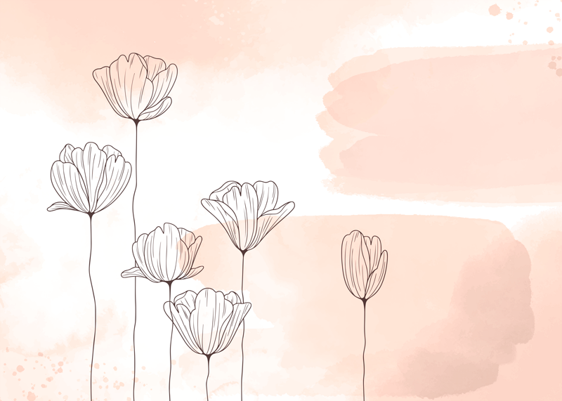 Bloemen en planten poster flores lijn - TenStickers