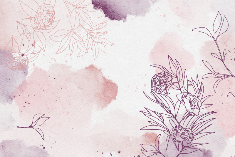 Bloemen en planten poster subtiele pastelbloemen - TenStickers