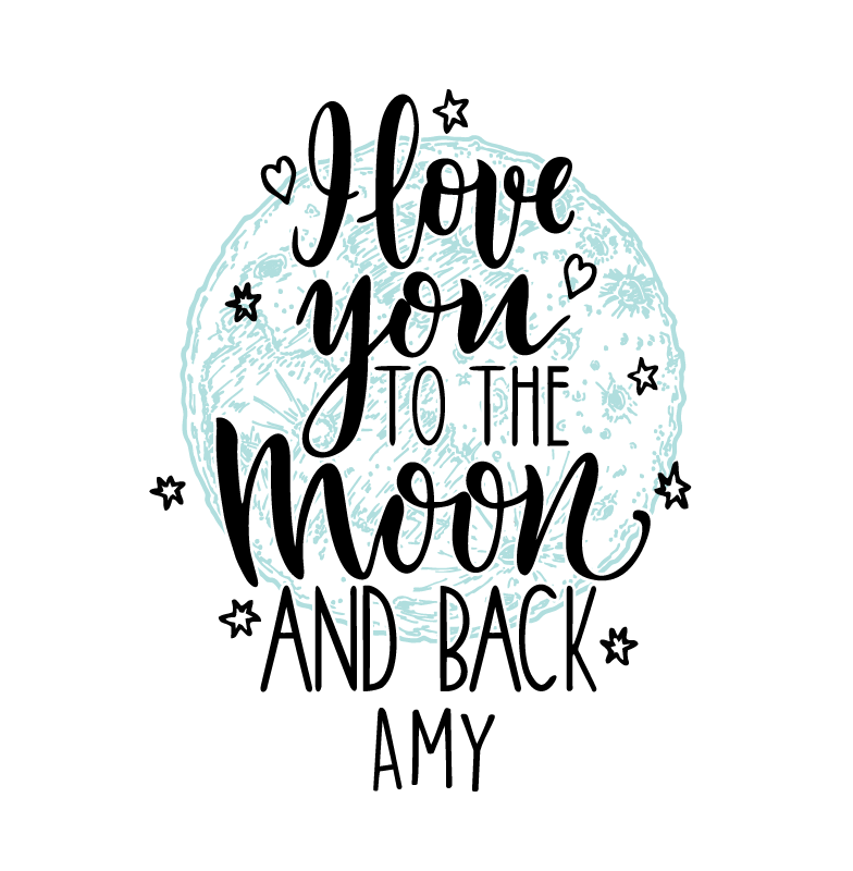 Evenementen poster i love you moon - TenStickers