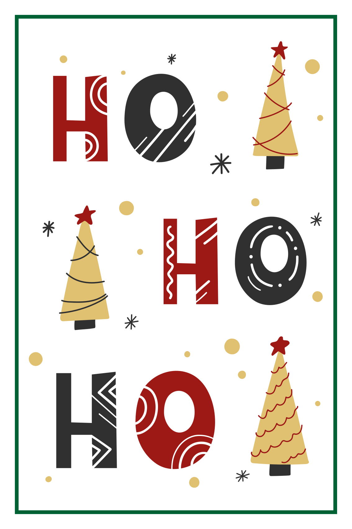 Kerst poster ho ho ho kersttekst ontwerp - TenStickers