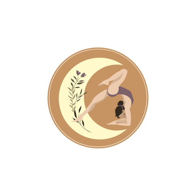 Poster sport yoga pose illustratie met maan - TenStickers