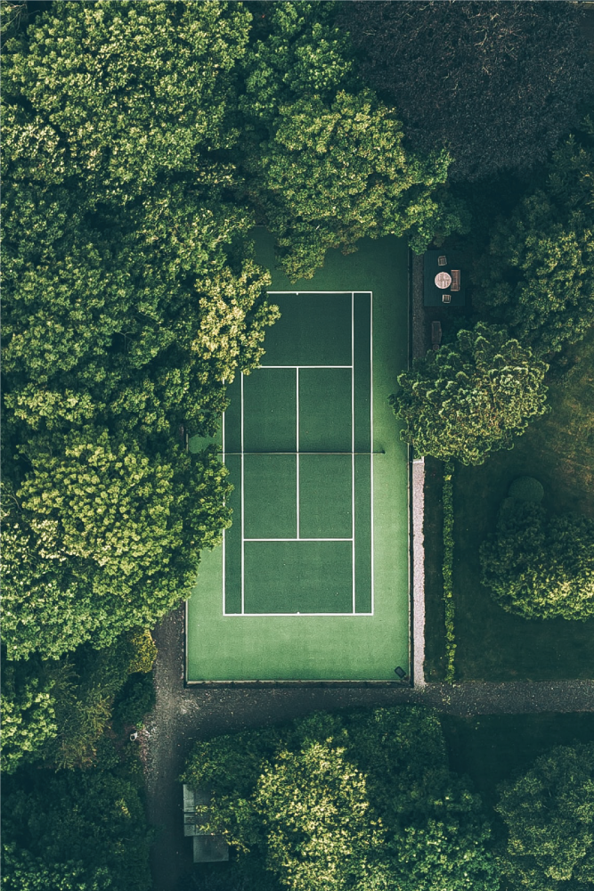 Poster sport groen tennisveld - TenStickers
