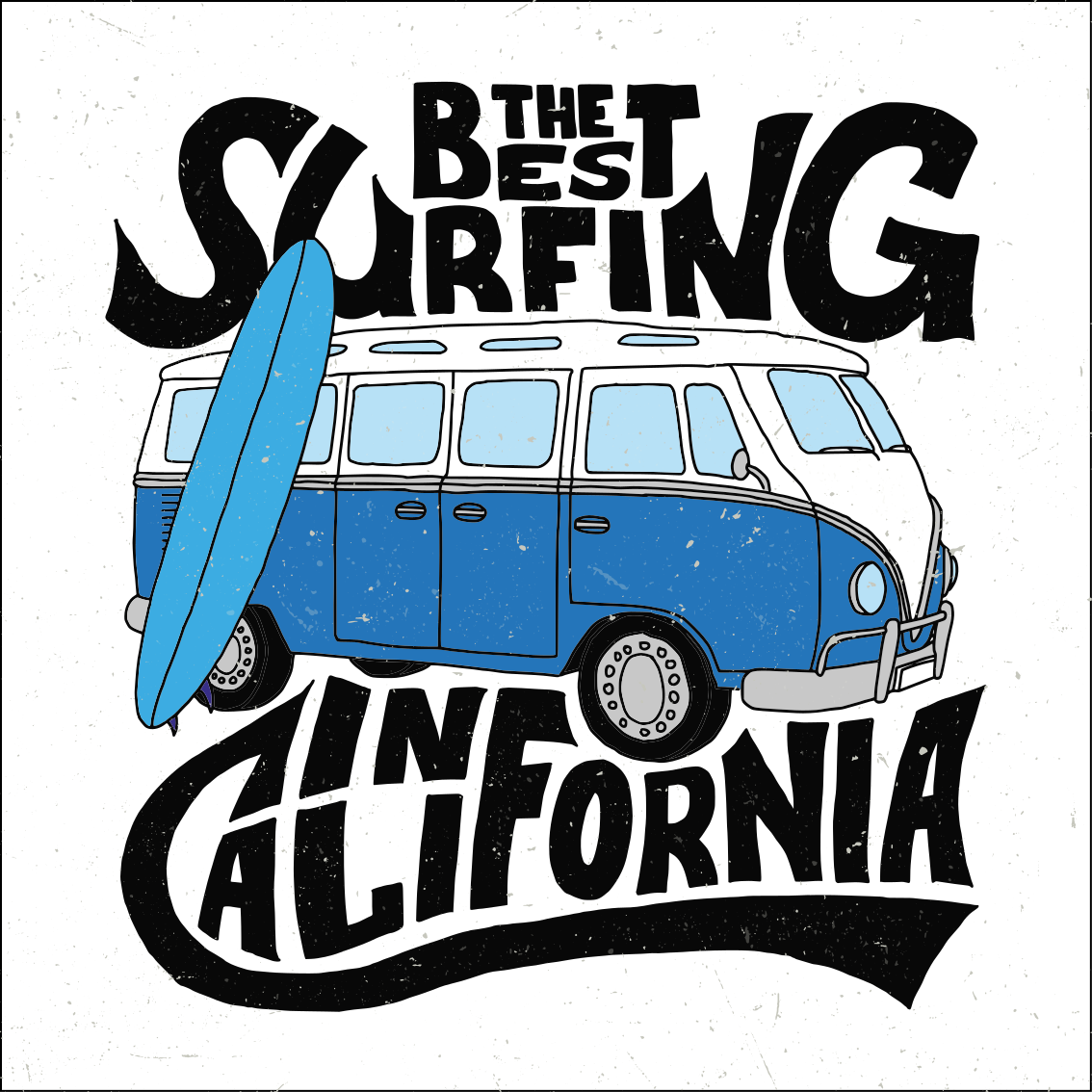 Poster sport surfing california van - TenStickers