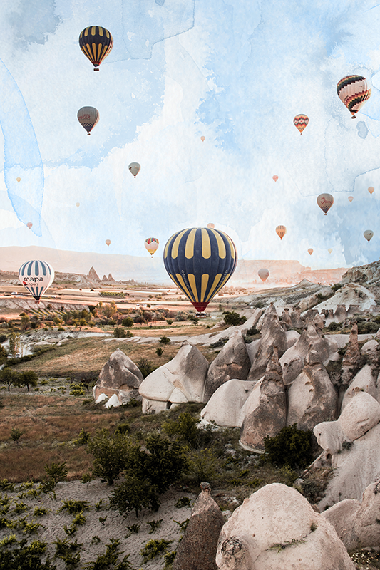 Poster steden cappadocië luchtballonnen - TenStickers