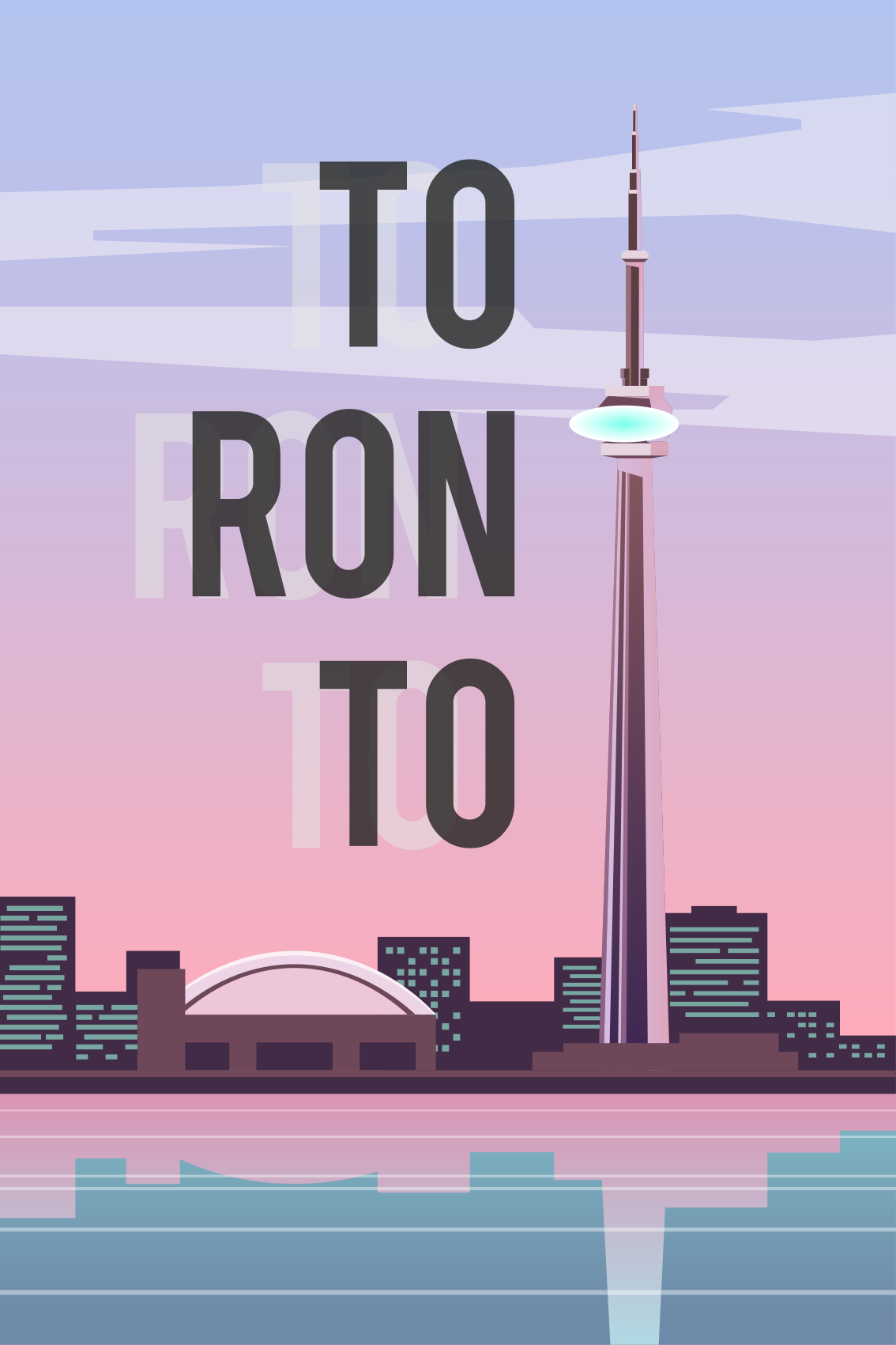 Poster steden toronto illustratie - TenStickers