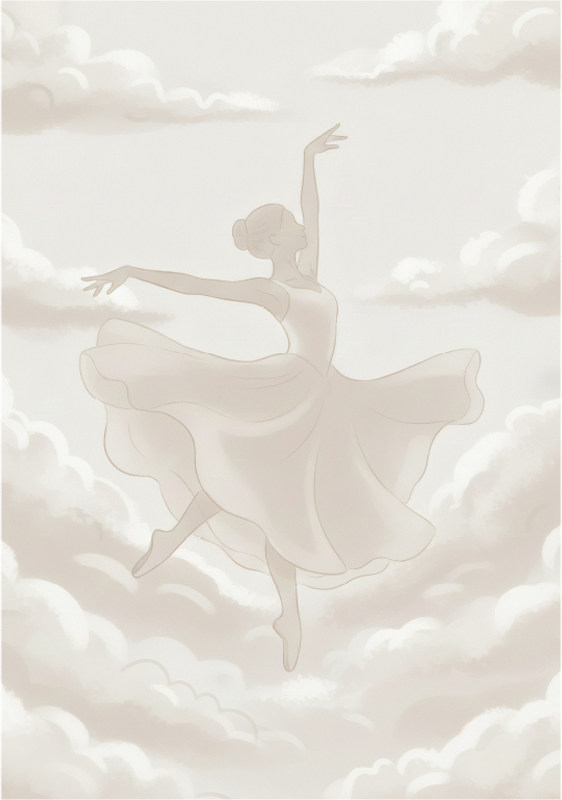 Minimalistische poster cloud danser persoon - TenStickers
