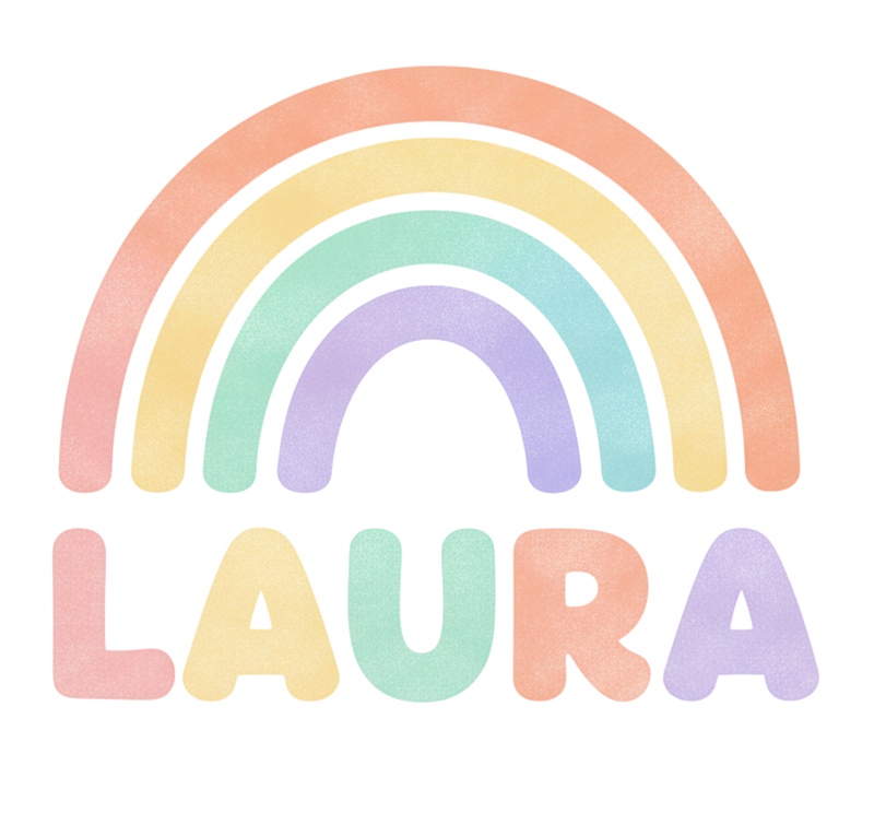 Aanpasbare poster regenboog met naam - TenStickers
