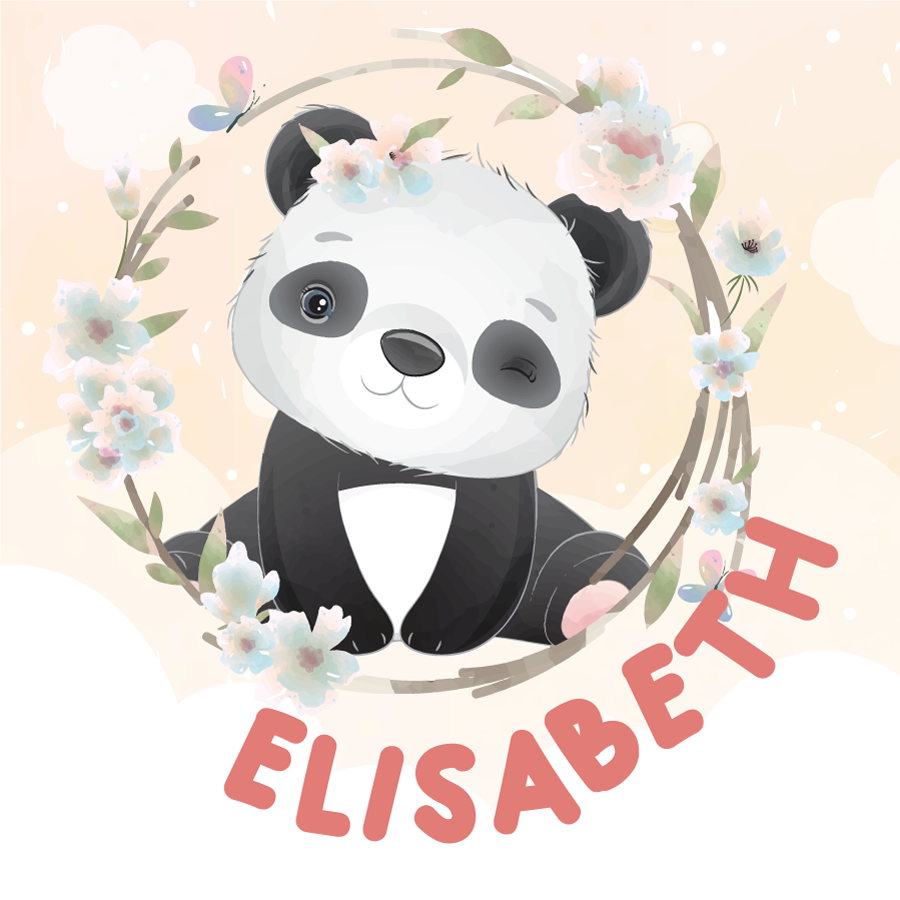 Aanpasbare poster schattig panda ontwerp - TenStickers