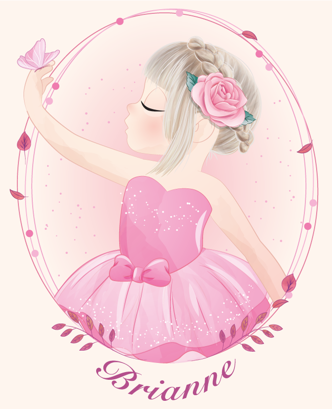 Aanpasbare poster dansende ballerina meisje - TenStickers