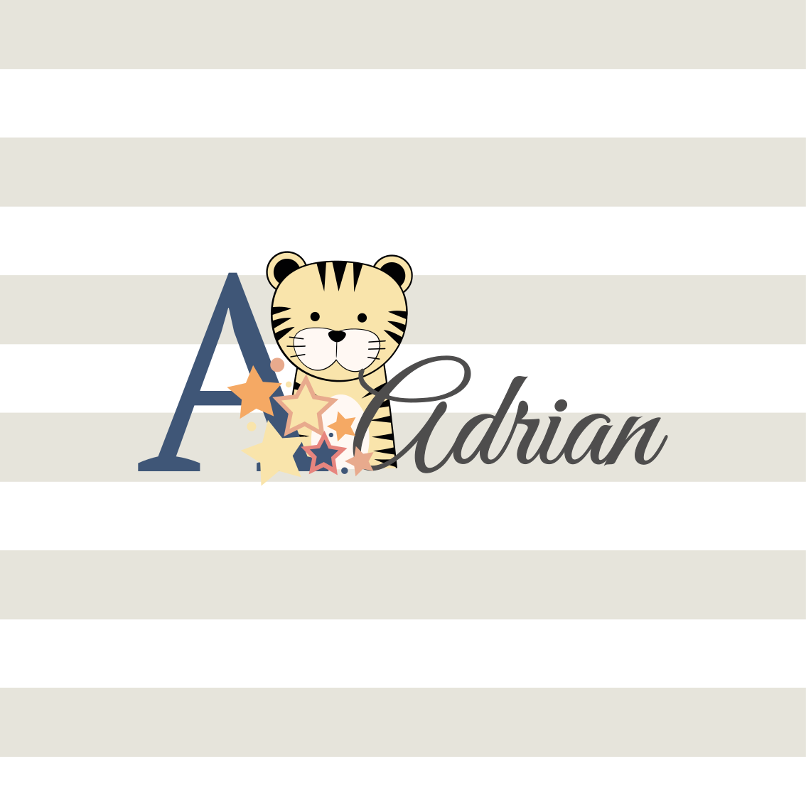 Aanpasbare poster adrian tiger karakter - TenStickers