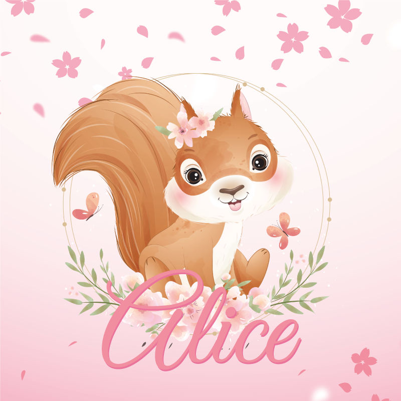 Aanpasbare poster vrolijke eekhoorn ontwerp - TenStickers