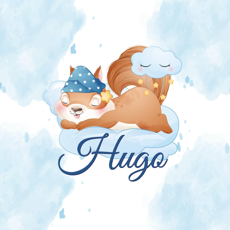 Aanpasbare poster schattig dromende eekhoorn - TenStickers