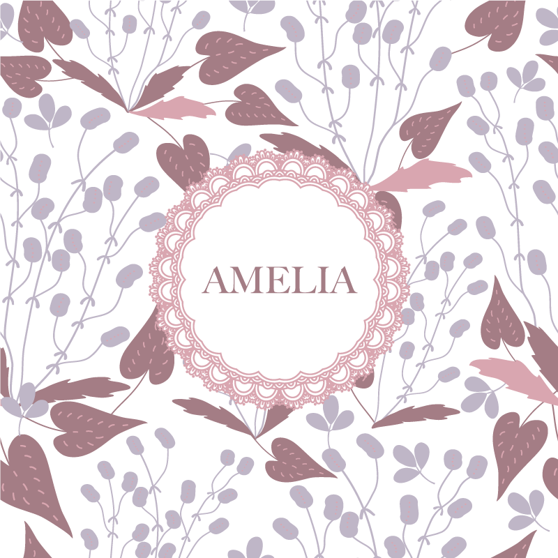 Aanpasbare poster met bloemennaam ontwerp - TenStickers