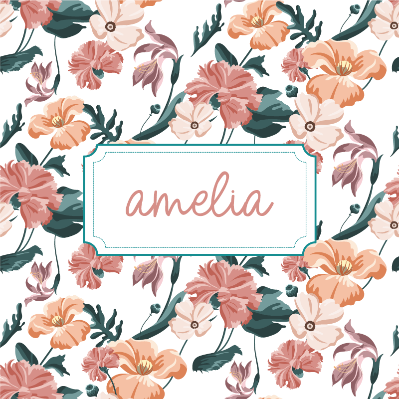 Aanpasbare poster botanische samenstelling - TenStickers