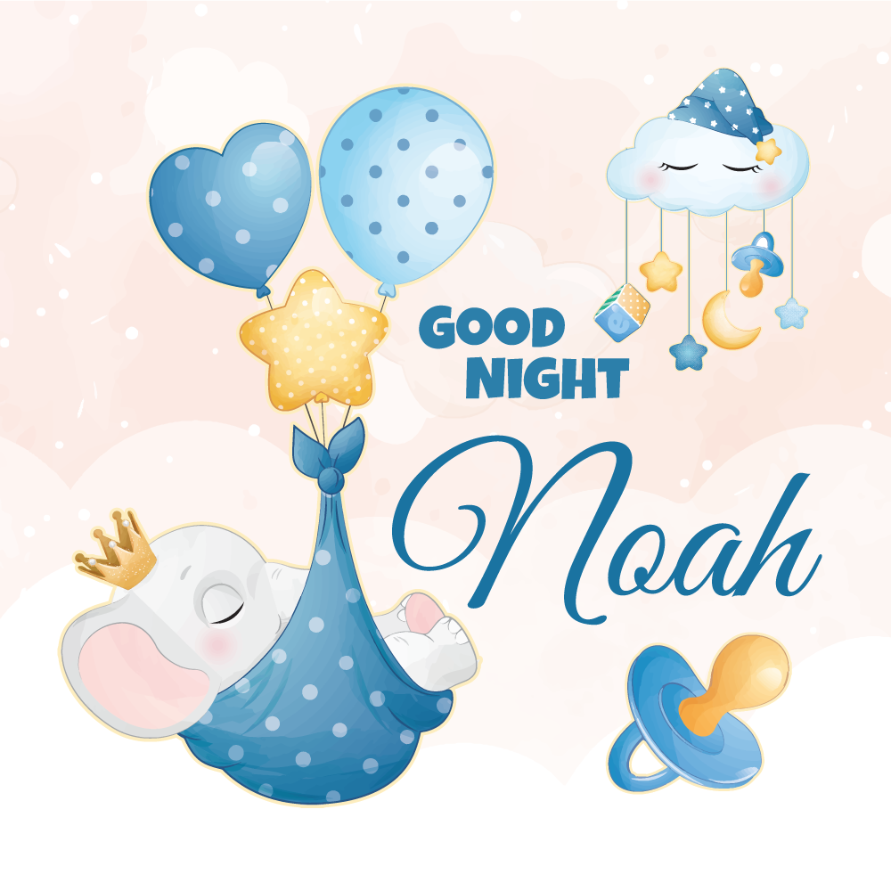 Aanpasbare poster goede nacht olifant - TenStickers