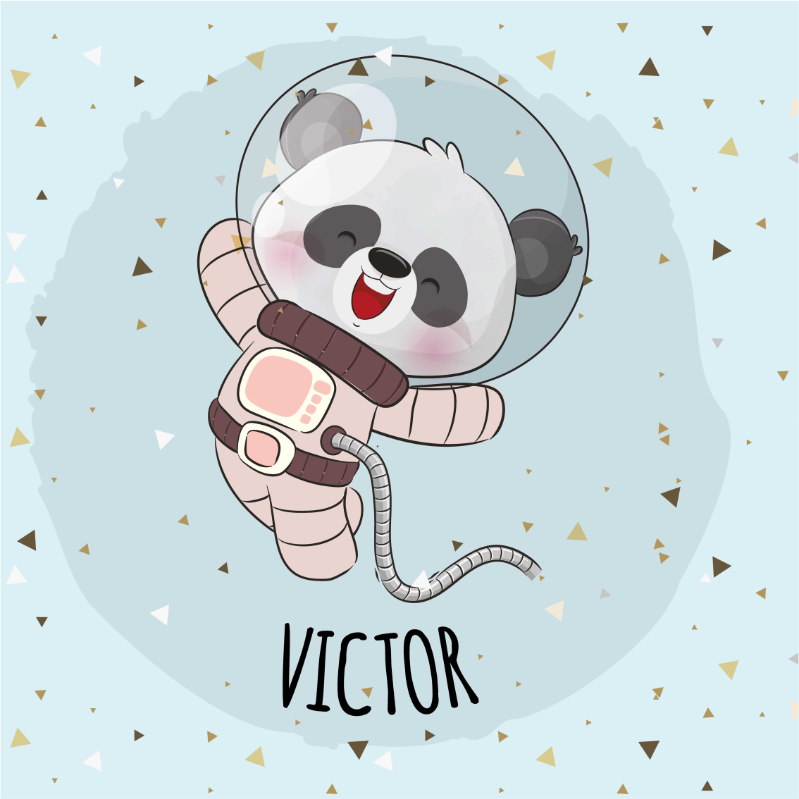 Aanpasbare poster vrolijke ruimte panda - TenStickers