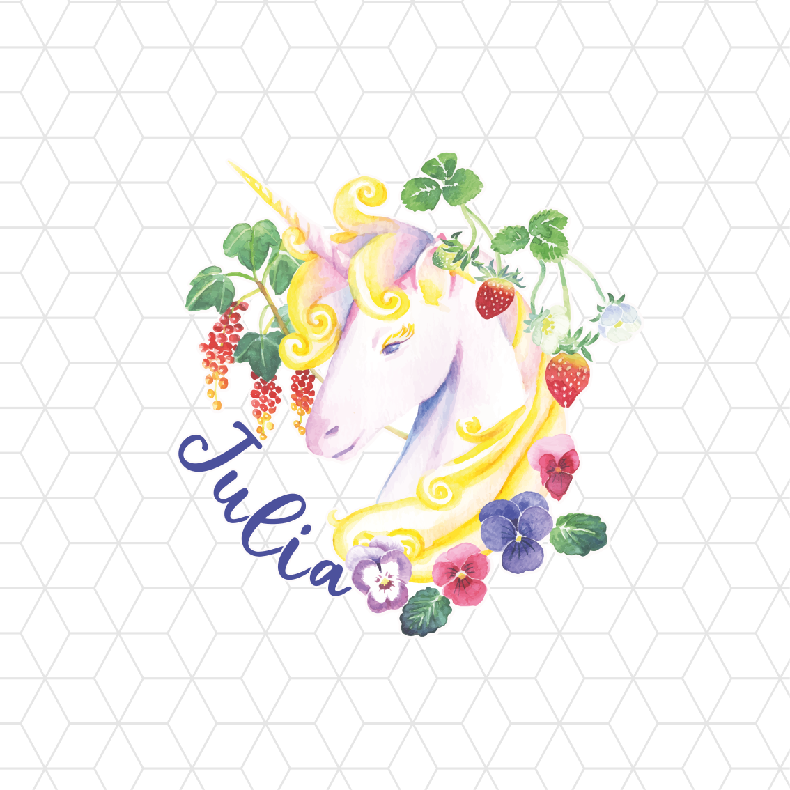 Aanpasbare poster eenhoorn bloemenarrangement - TenStickers