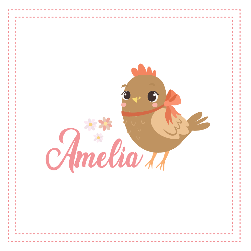 Aanpasbare poster schattig vogel karakter - TenStickers