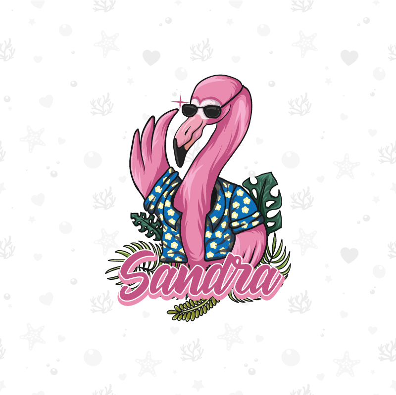 Aanpasbare poster coole flamingo sfeer - TenStickers