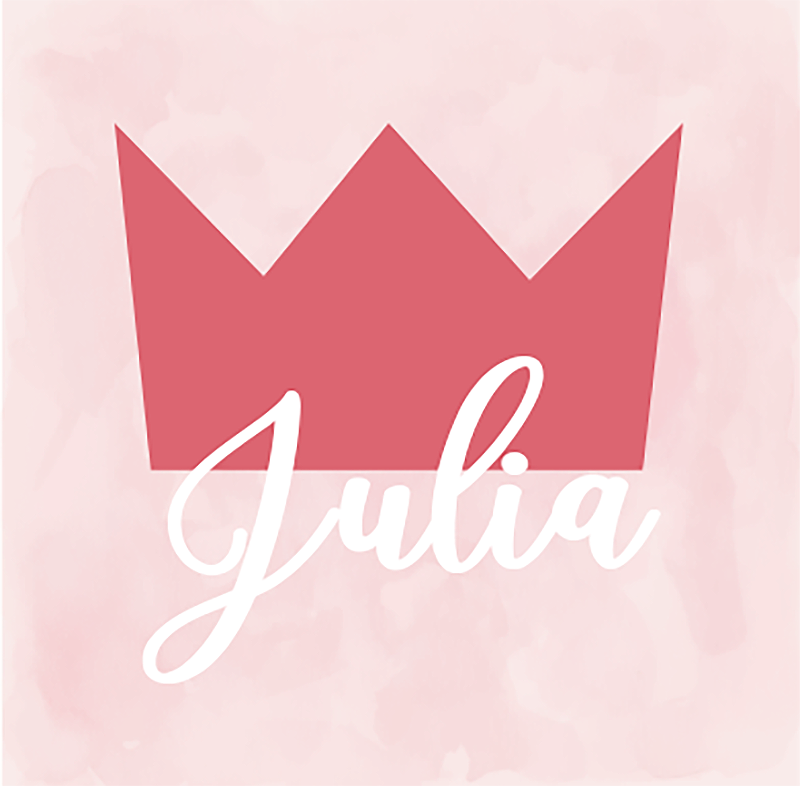 Aanpasbare poster crown personalisatie julia - TenStickers
