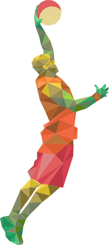 Basketball poster geometrische basketspeler vinyldecoratie - TenStickers