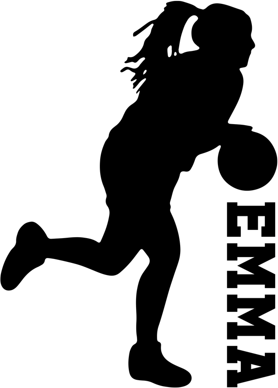Basketball poster speelster met naam - TenStickers