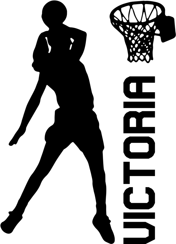 Basketball poster speelster die dunkt met naam - TenStickers