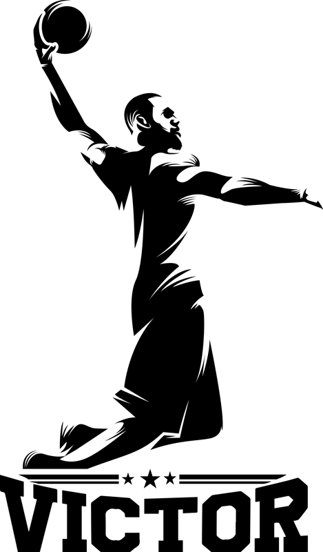 Basketball poster speler met naam - TenStickers