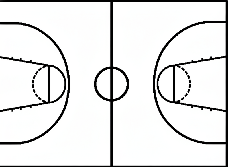 Basketball poster decoratieve vinyl basketbalveld - TenStickers