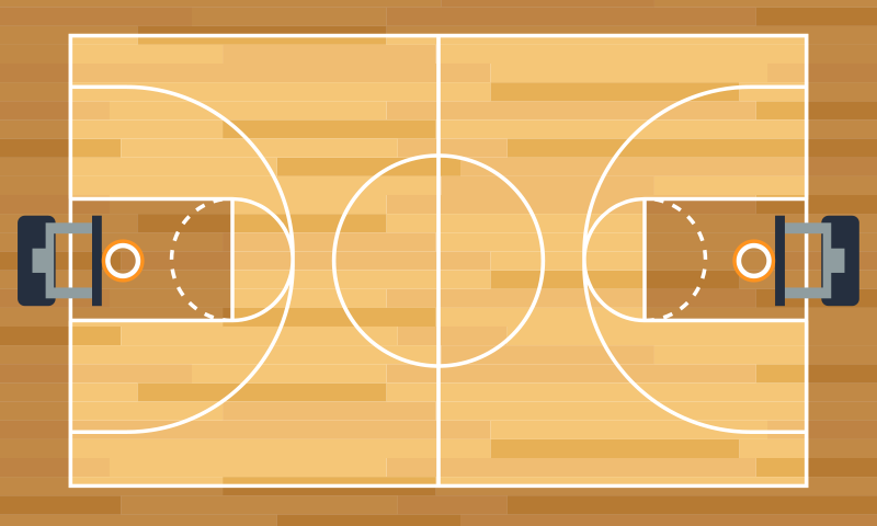 Basketball poster jeugd vinylvloer basketball veld - TenStickers