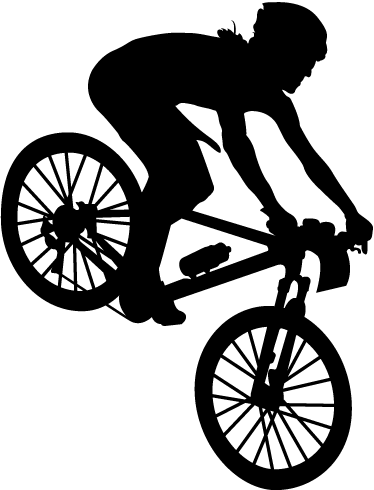Poster fiets decoratieve silhoutte mountainbike - TenStickers