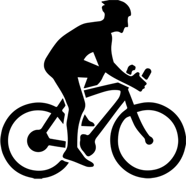 Poster fiets fietser op de weg - TenStickers