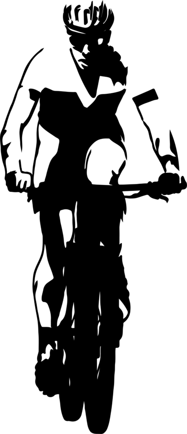 Poster fiets vinyl mountainbiker op de weg - TenStickers