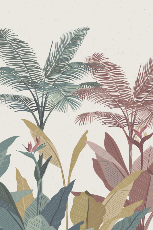 Planten poster terracotta tropische planten - TenStickers