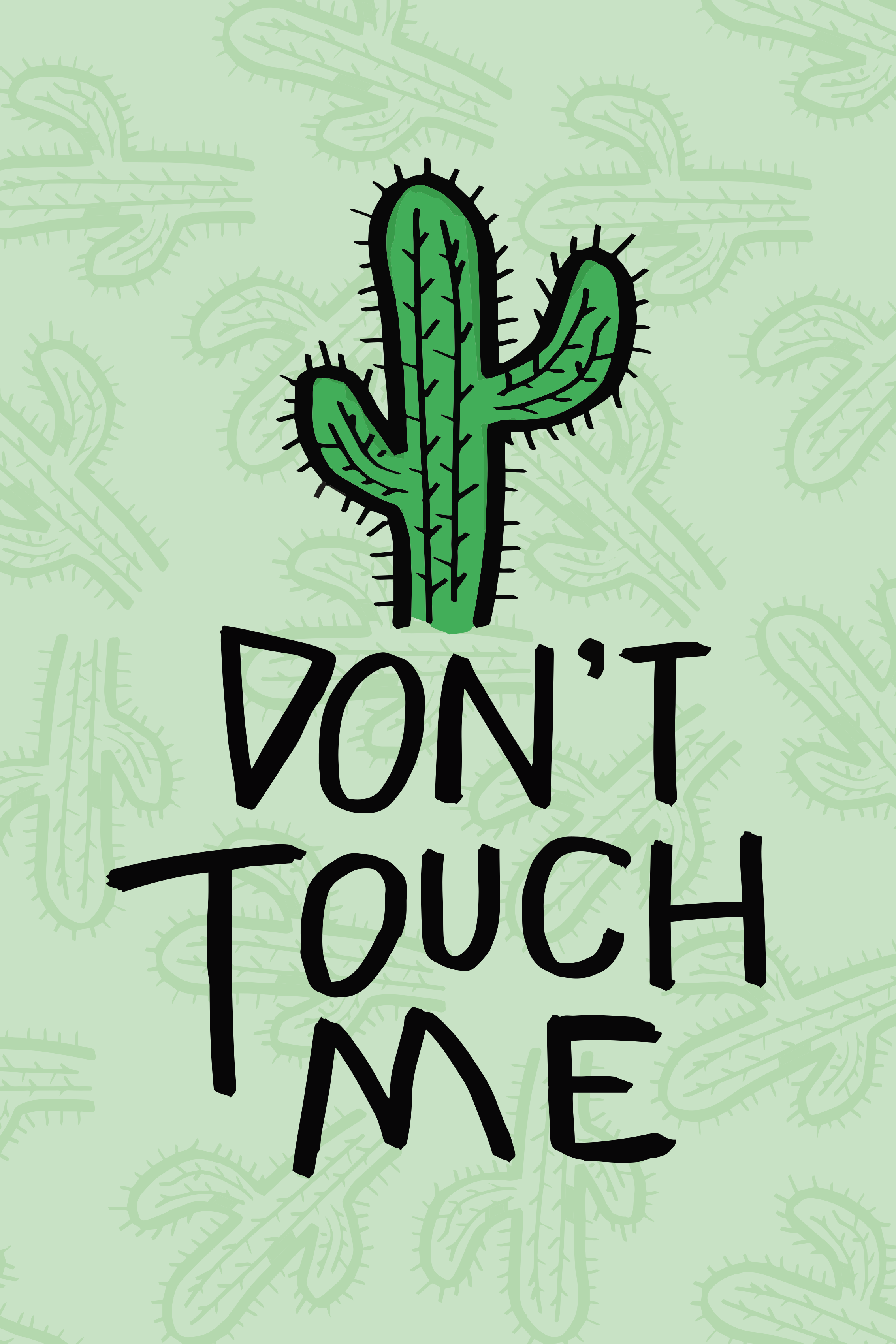 Planten poster cactus met grappige tekst - TenStickers