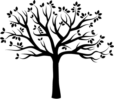 Bomen poster decoratieve silhouet herfstboom - TenStickers