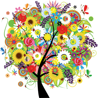 Bomen poster decoratieve zomerboom vinyl - TenStickers