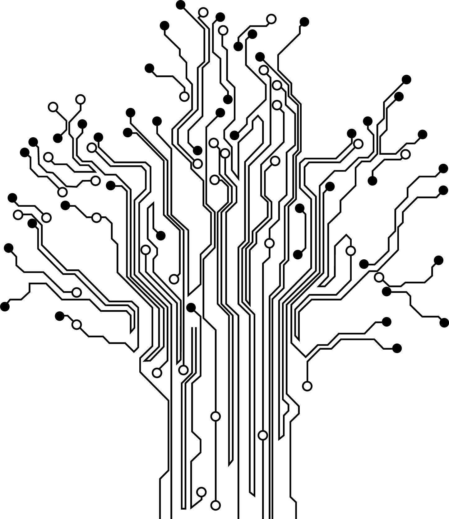 Bomen poster decoratieve boomcircuits - TenStickers