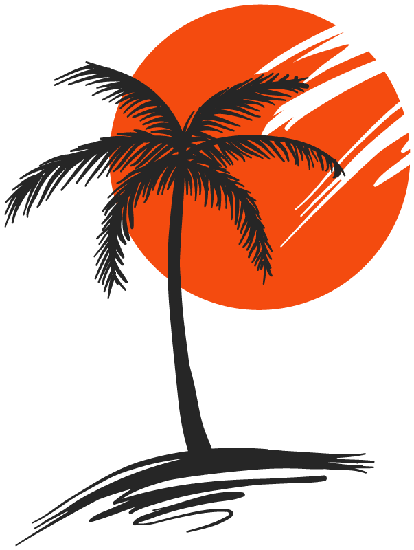 Bomen poster decoratieve palmenelementen - TenStickers