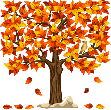 Bomen poster decoratieve herfstvegetatie - TenStickers