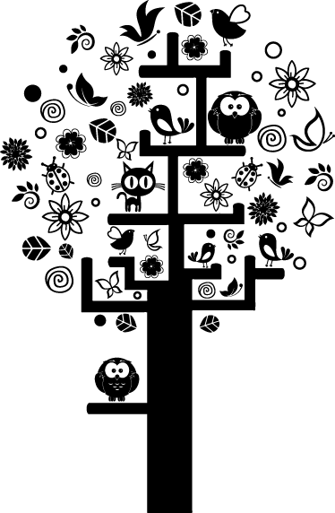 Bomen poster decoratieve boom met veel bladeren - TenStickers