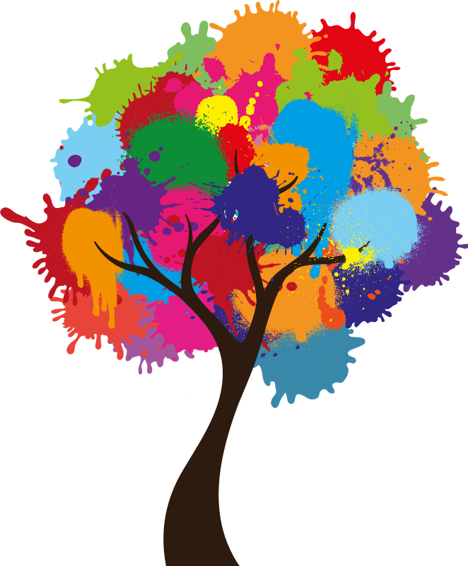 Bomen poster spetterende kleuren - TenStickers